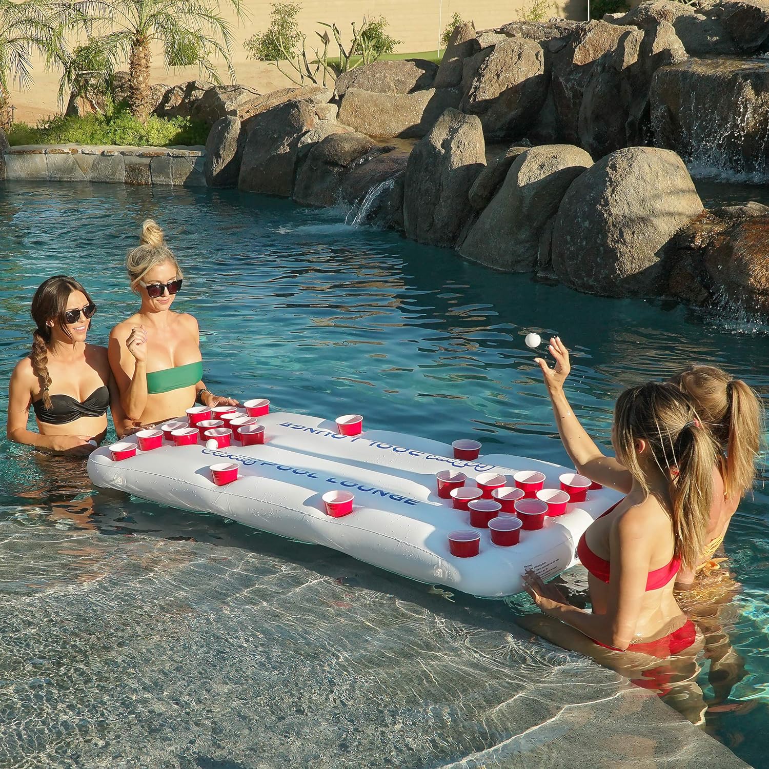GoPong Pool Lounge Beer Pong Inflatable White