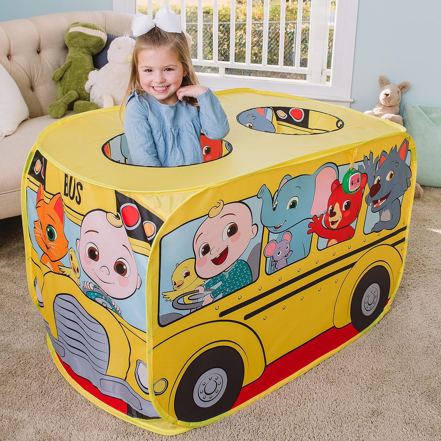 Cocomelon Musical Yellow School Bus Pop Up Tent for Kids 3